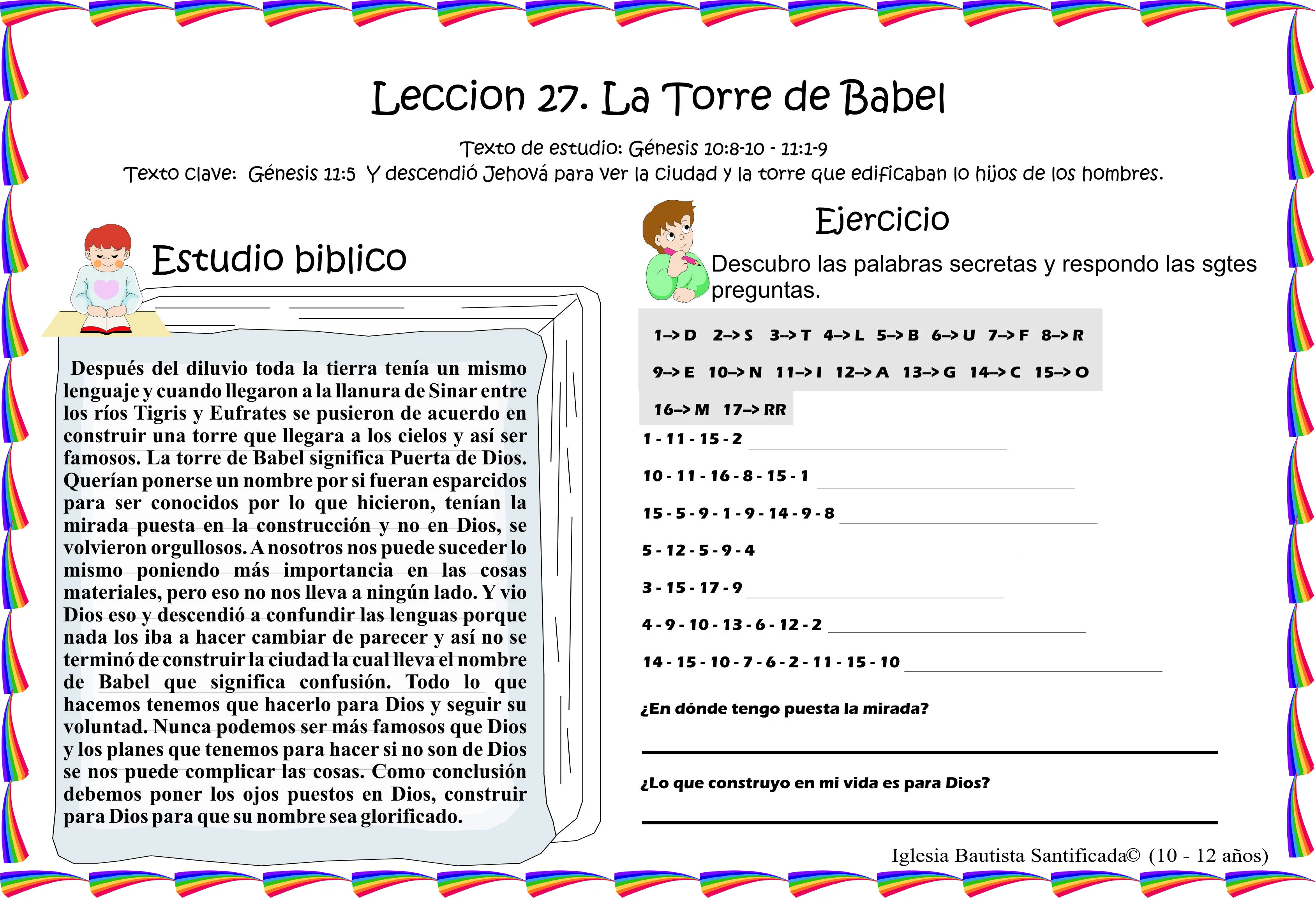 Lección 27 La Torre de Babel « Iglesia de Niños Lección 27 La Torre de Babel « Iglesia de Niños