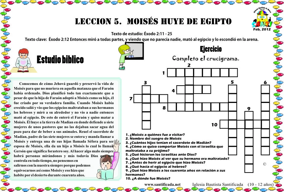 Lección 5. Moisés huye de Egipto « Iglesia de Niños Lección 5. Moisés huye de Egipto « Iglesia de Niños