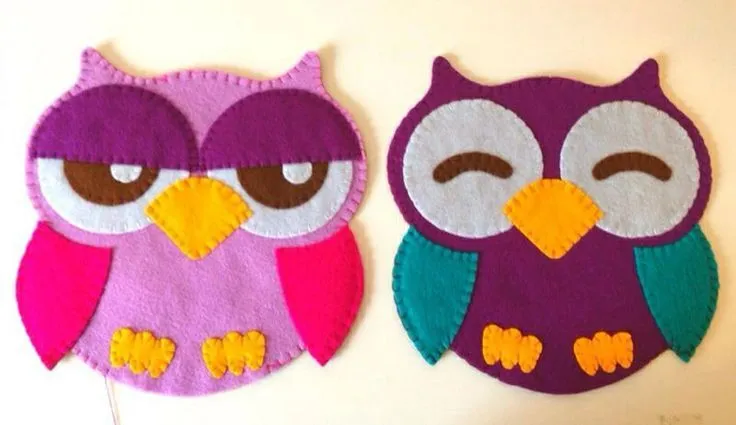 Lechuzas de fieltro :) | manualidades | Pinterest | Owl