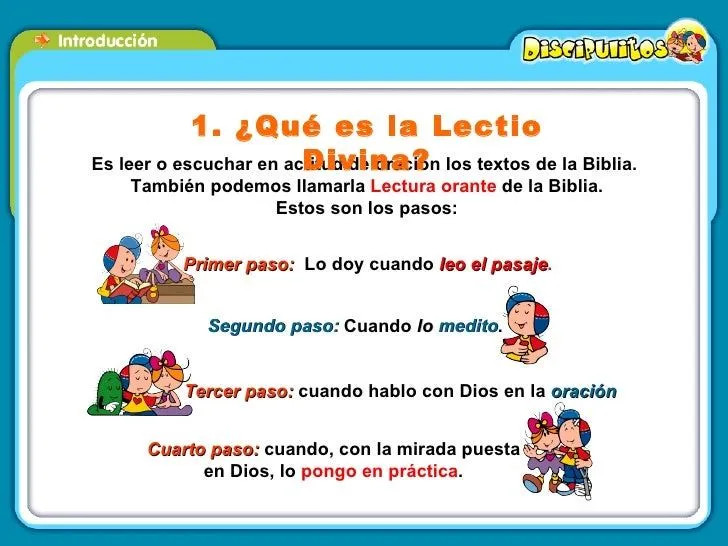 Lectio divina para niños introducción
