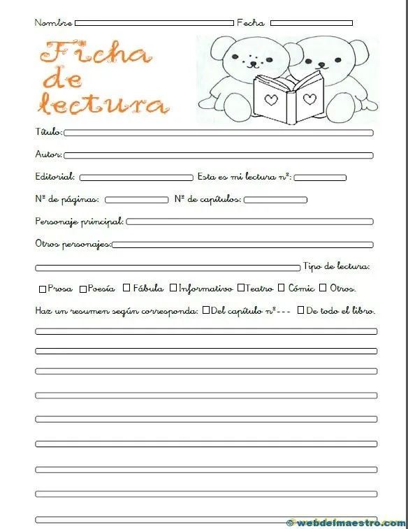 ficha de lectura para imprimir Archives - Web del maestro ficha de lectura para imprimir Archives - Web del maestro