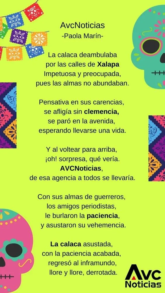 Aquí puede leer las Calaveritas Literarias 2020 de la comunidad de Avc Noticias - AVC Noticias Aquí puede leer las Calaveritas Literarias 2020 de la comunidad de Avc Noticias - AVC Noticias