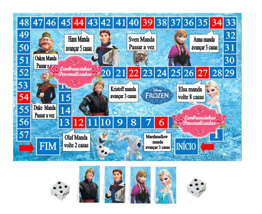 lembrancinha do tabuleiro da frozen -