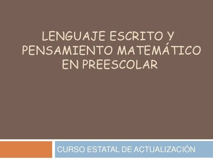Lenguaje escrito y pensamiento matemático