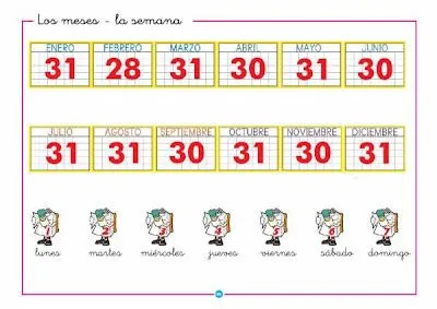 LENGUAJE - LOS MESES DEL AÑO Y LAS SEMANAS : FICHAS PARA NIÑOS LENGUAJE - LOS MESES DEL AÑO Y LAS SEMANAS : FICHAS PARA NIÑOS