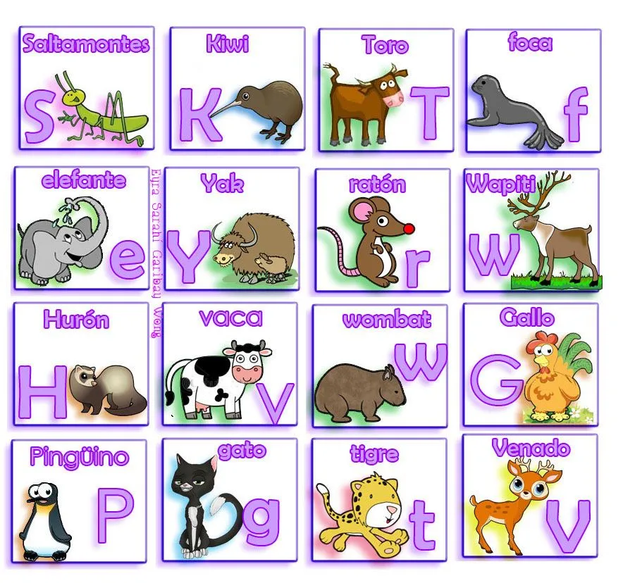 El Lenguaje de los Niños: Lotería de Letras y animales.
