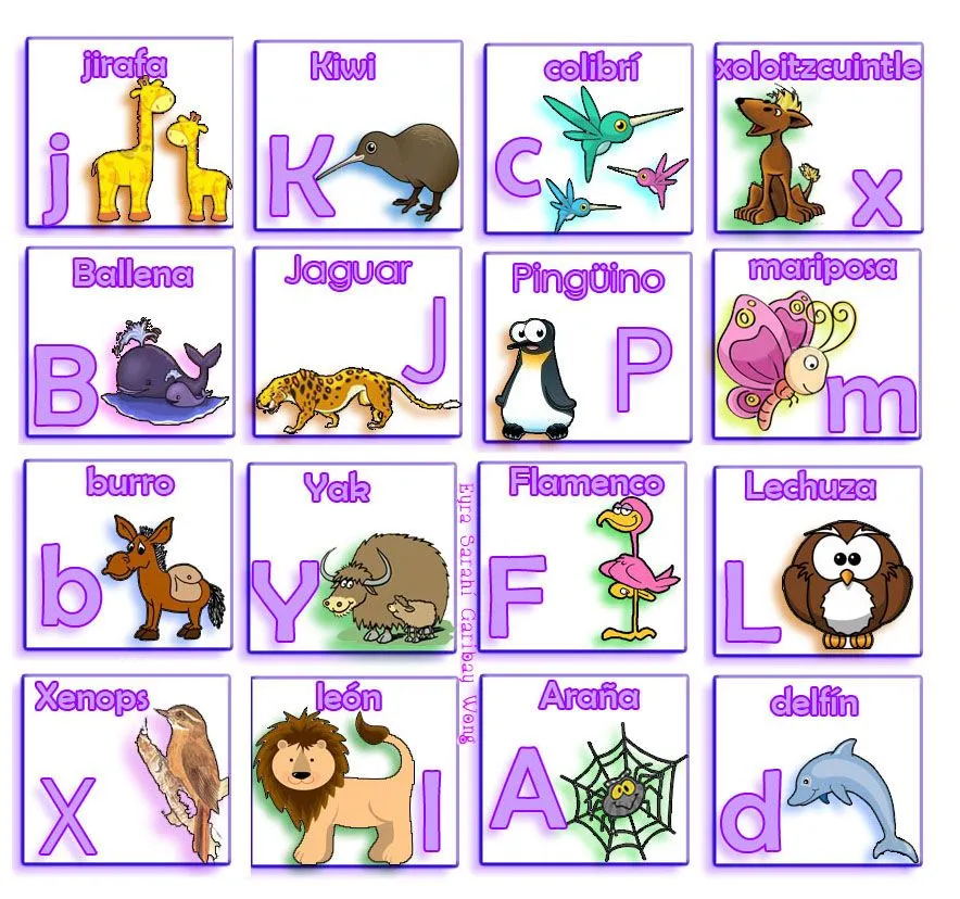 El Lenguaje de los Niños: Lotería de Letras y animales.