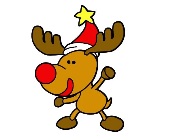 Dibujo de reno navideño pintado por Pucca201 en Dibujos.net el día ...