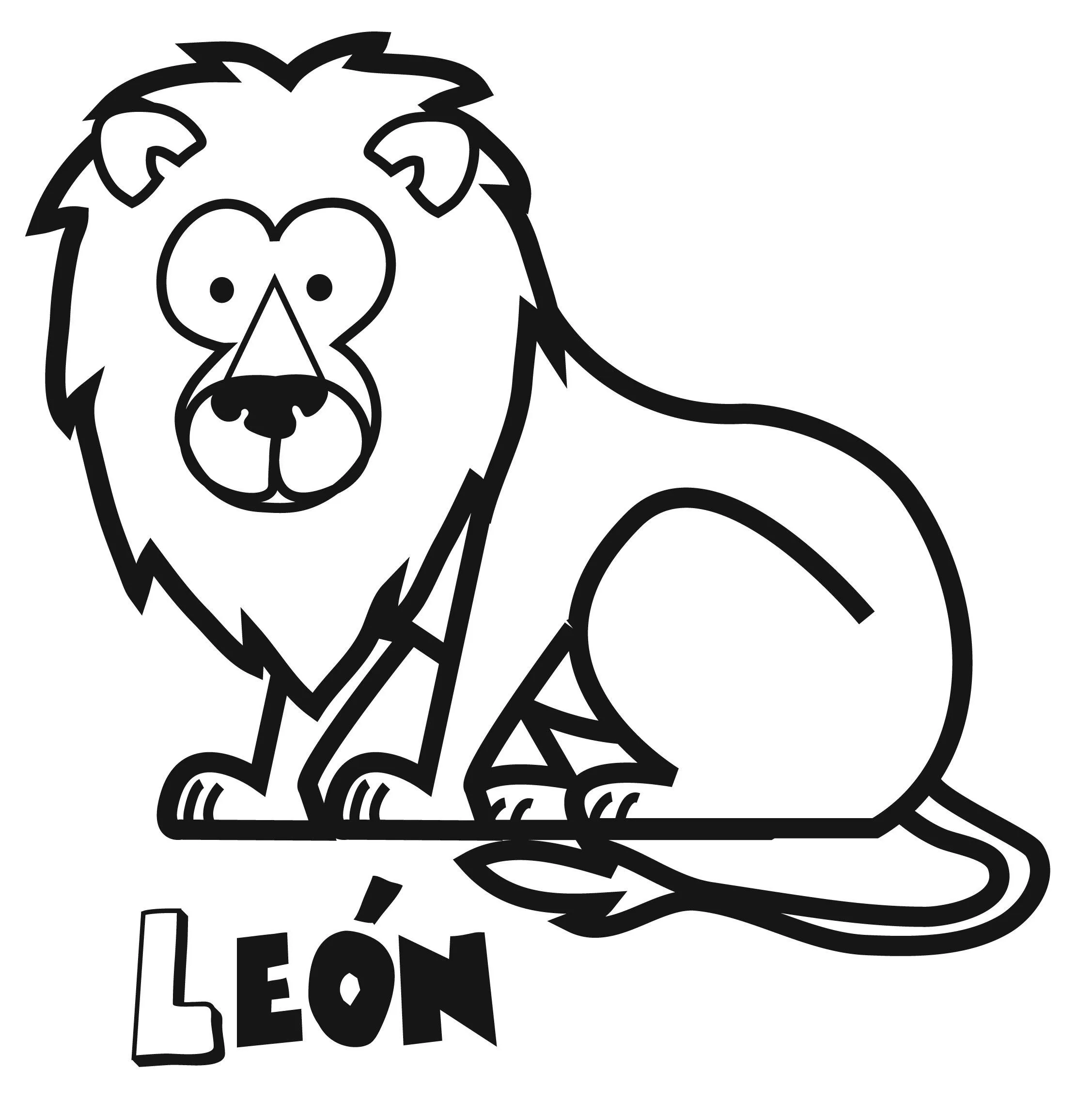 de león para imprimir y colorear. Dibujos de animales de león para imprimir y colorear. Dibujos de animales