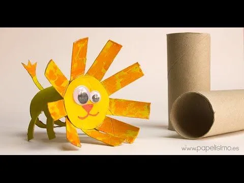 León: Manualidades con rollos papel higiénico - YouTube León: Manualidades con rollos papel higiénico - YouTube