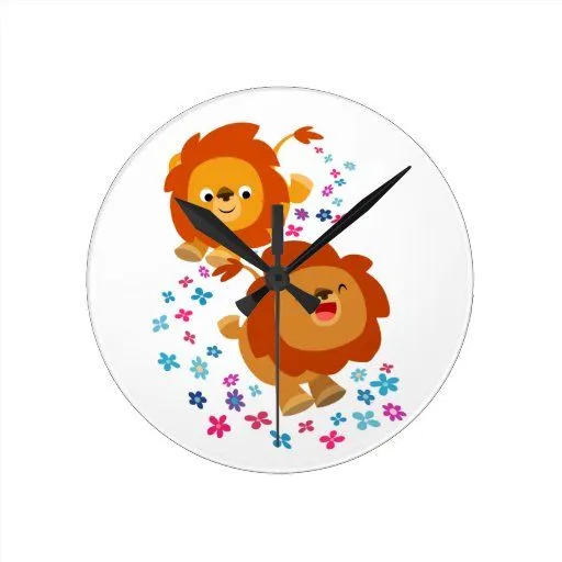 Leones lindos del dibujo animado en el reloj de pa de Zazzle. Leones lindos del dibujo animado en el reloj de pa de Zazzle.