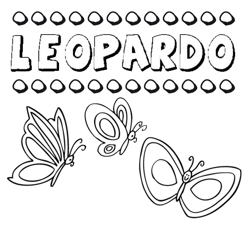 Leopardo: dibujos de los nombres para colorear, pintar e imprimir Leopardo: dibujos de los nombres para colorear, pintar e imprimir