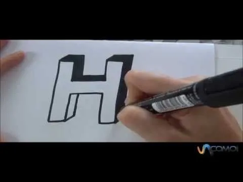 Cómo hacer la letra H en 3D - How to make the letter H in 3D - YouTube Cómo hacer la letra H en 3D - How to make the letter H in 3D - YouTube