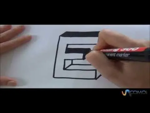 Cómo hacer la letra E en 3D - How to make the letter E in 3D - YouTube Cómo hacer la letra E en 3D - How to make the letter E in 3D - YouTube