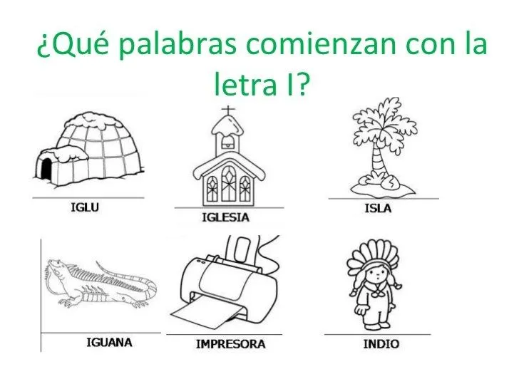 Cosas con la letra i - Animales y Cosas | Material para maestros,  Planeaciones, exámenes, material didáctico y más | EducA… | Letras, Letra i,  Letras del abecedario