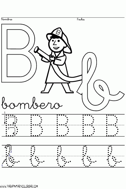 Ficha de colorear letra b - Imagui