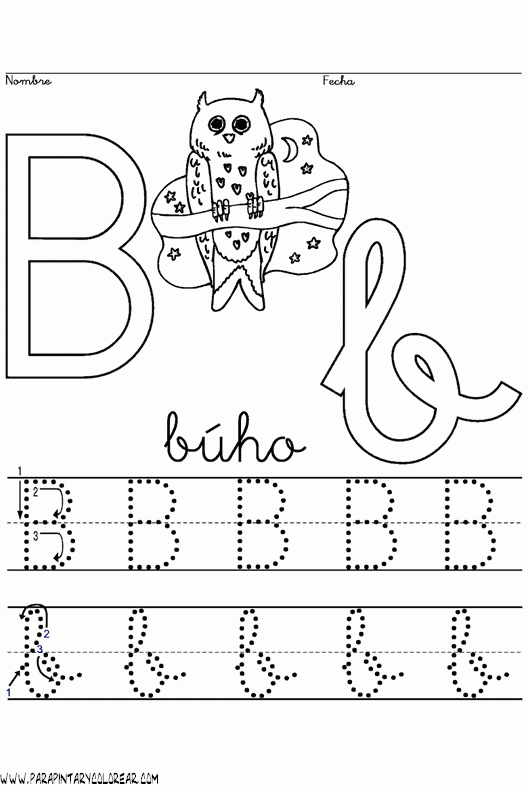 Ficha de colorear letra b - Imagui
