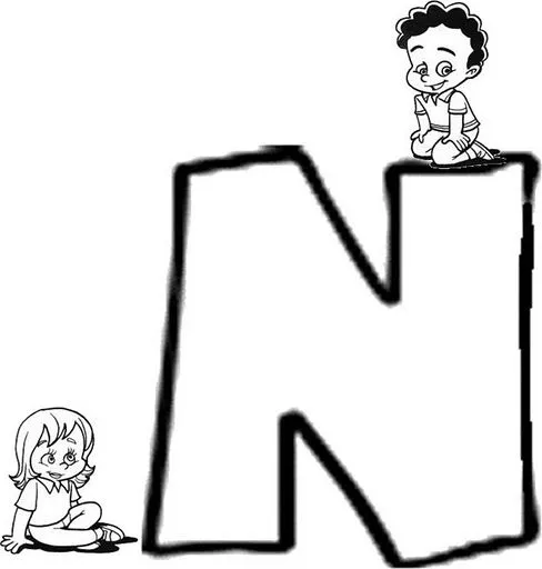La letra n para colorear - Imagui