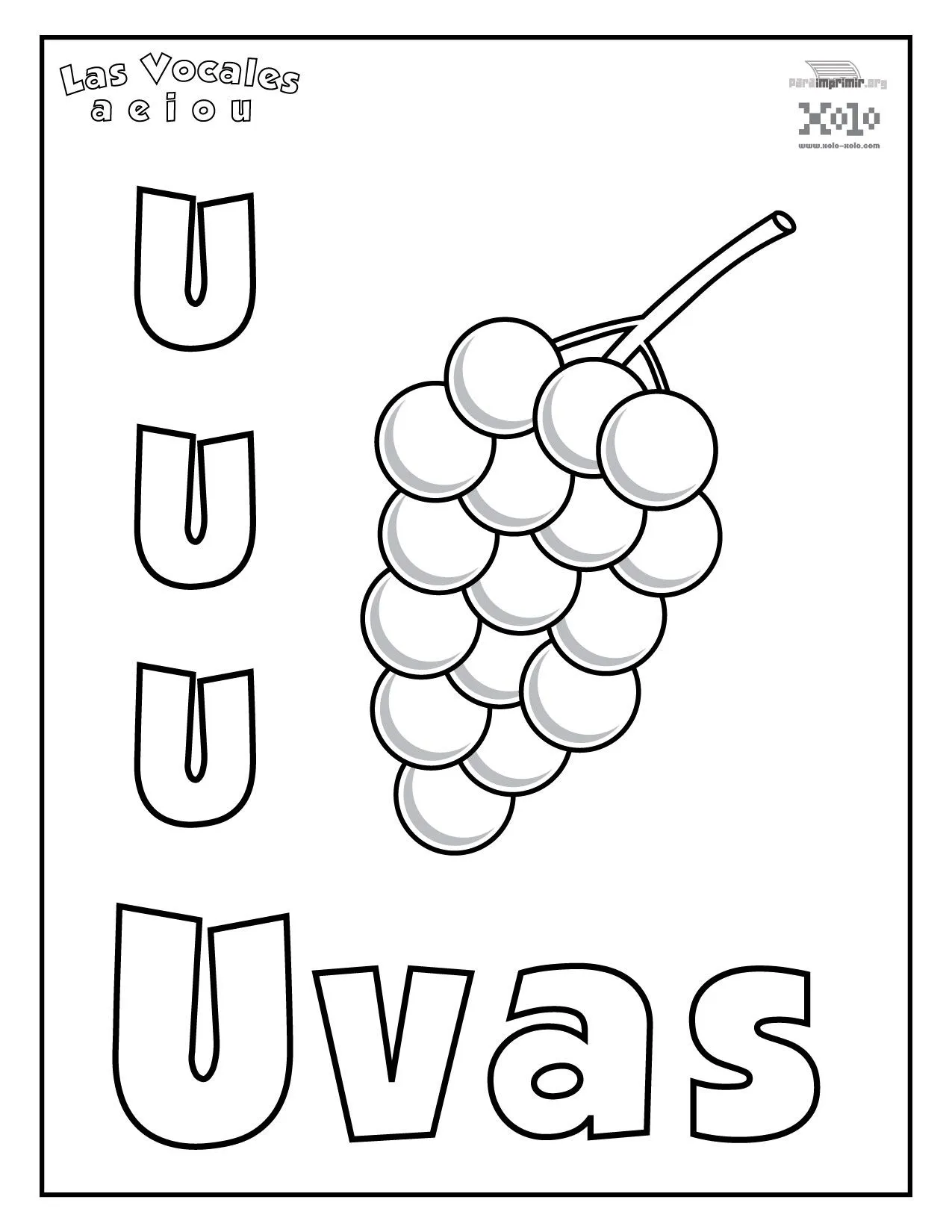 Letra u para colorear y para imprimir