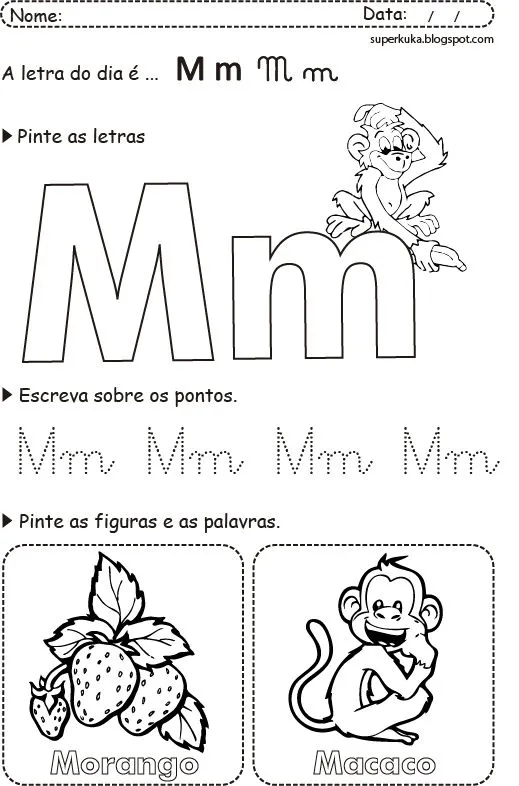 Letra m para colorir - Imagui