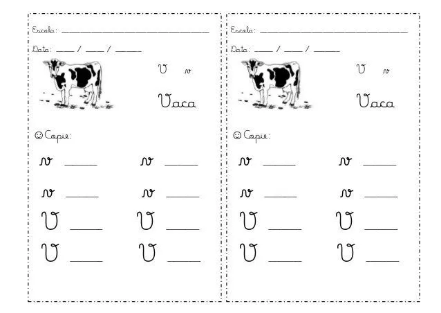 Letra v cursiva