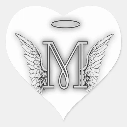 La letra inicial del alfabeto M del ángel se va Pegatina En Forma ... La letra inicial del alfabeto M del ángel se va Pegatina En Forma ...