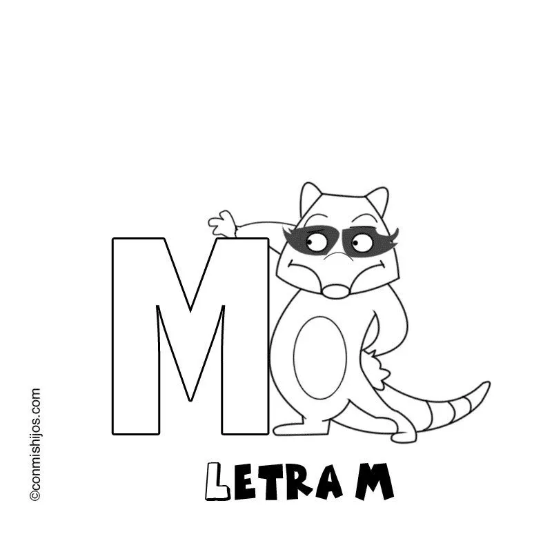 Letra M: Dibujos para colorear