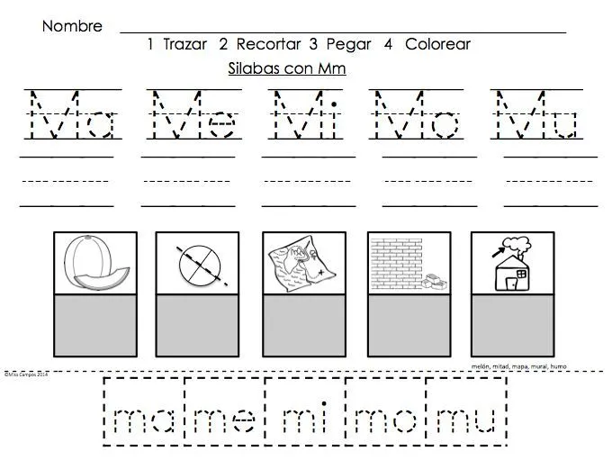 Letra Mm (ma, me, mi, mo, mu) BUNDLE | Syllable, Student Work and ...