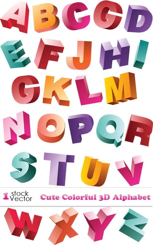 Letras en 3D abecedario - Imagui