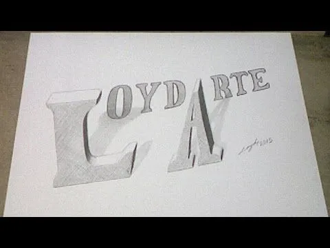 Letras 3d dibujado con Portaminas / Letters 3d drawing with ...