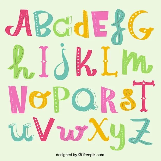Letras del alfabeto lindas | Descargar Vectores gratis
