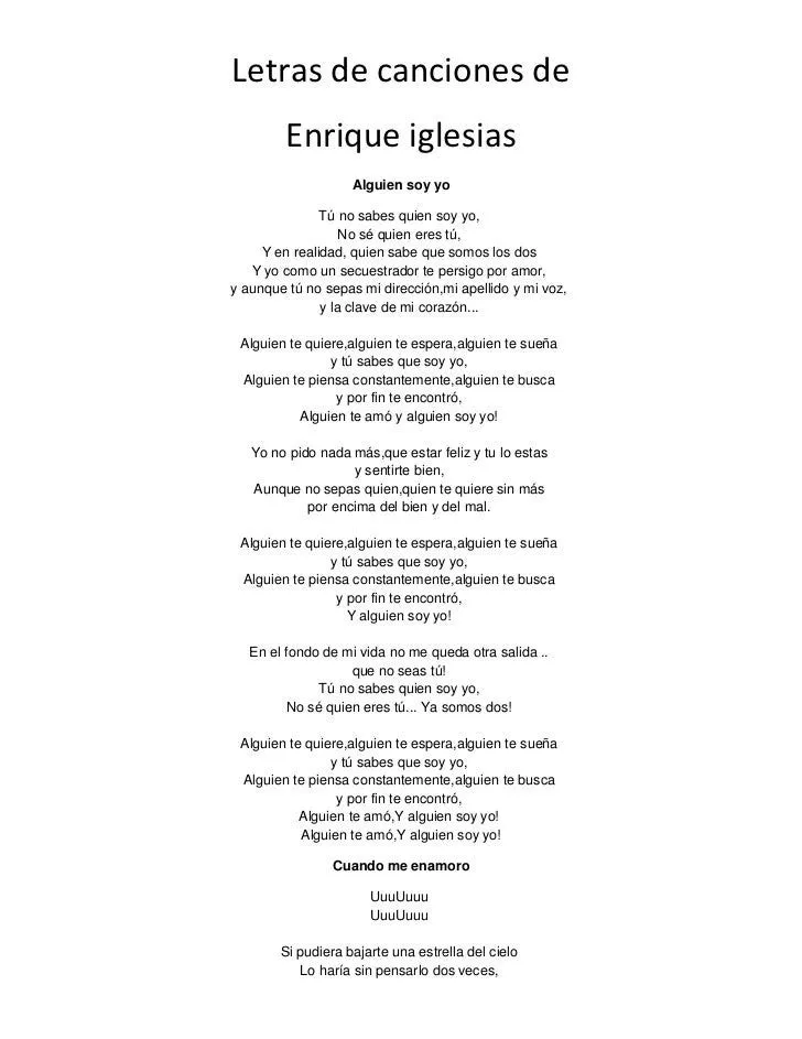 Letras de canciones Letras de canciones