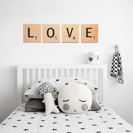 Letras de diseño Scrabble para decorar | DECORACIÓN BEBÉS