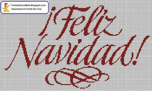 Letras Feliz Navidad en Punto De Cruz | Patrones y Esquemas En ...