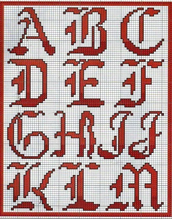 Letras goticas en punto de cruz - Imagui | ricami | Pinterest Letras goticas en punto de cruz - Imagui | ricami | Pinterest