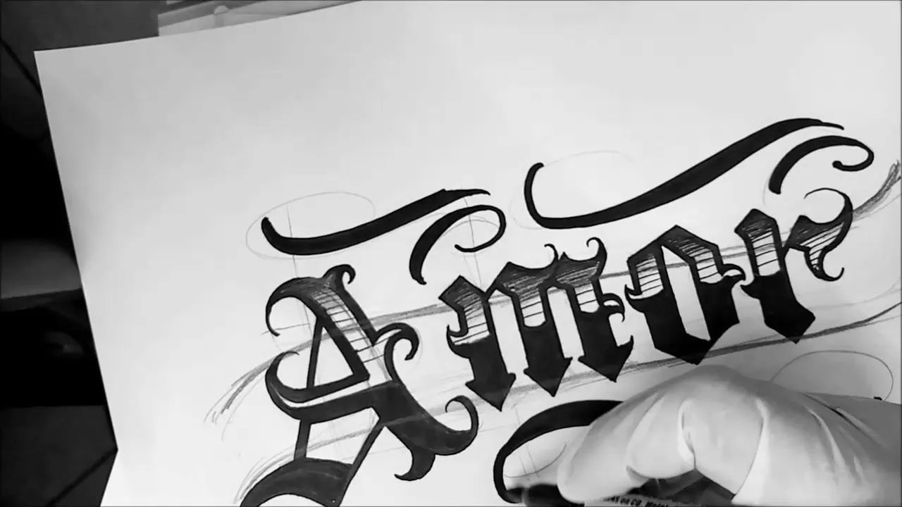 letras goticas para tatuar AMO /chicano gotico letters /lettering malandro / gothic lettering - YouTube letras goticas para tatuar AMO /chicano gotico letters /lettering malandro / gothic lettering - YouTube