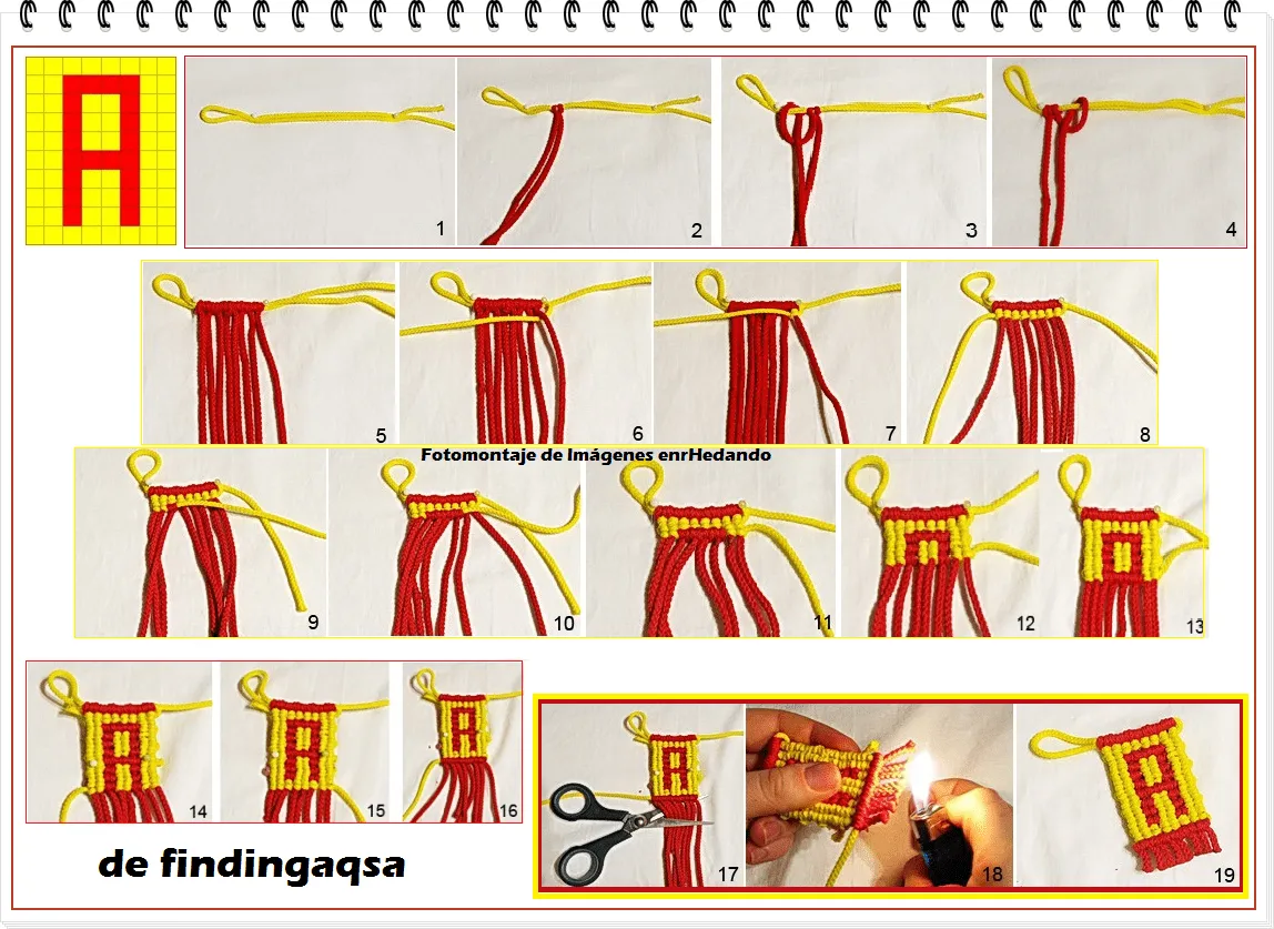 Como hacer Letras de Macrame <sub>Paso a Paso</sub> - enrHedando Como hacer Letras de Macrame <sub>Paso a Paso</sub> - enrHedando