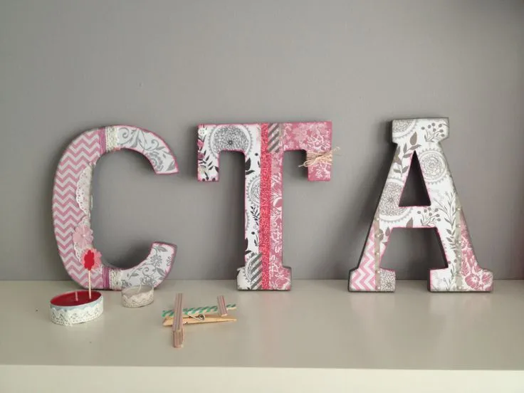 Letras de madera decoradas con papel | Letras | Pinterest Letras de madera decoradas con papel | Letras | Pinterest