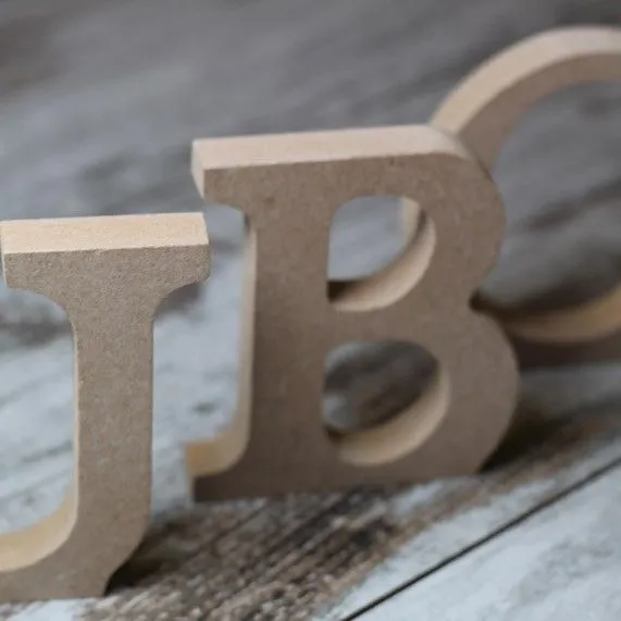 Letras de madera sin pintar (10cmx15mm) | Una Boda Original