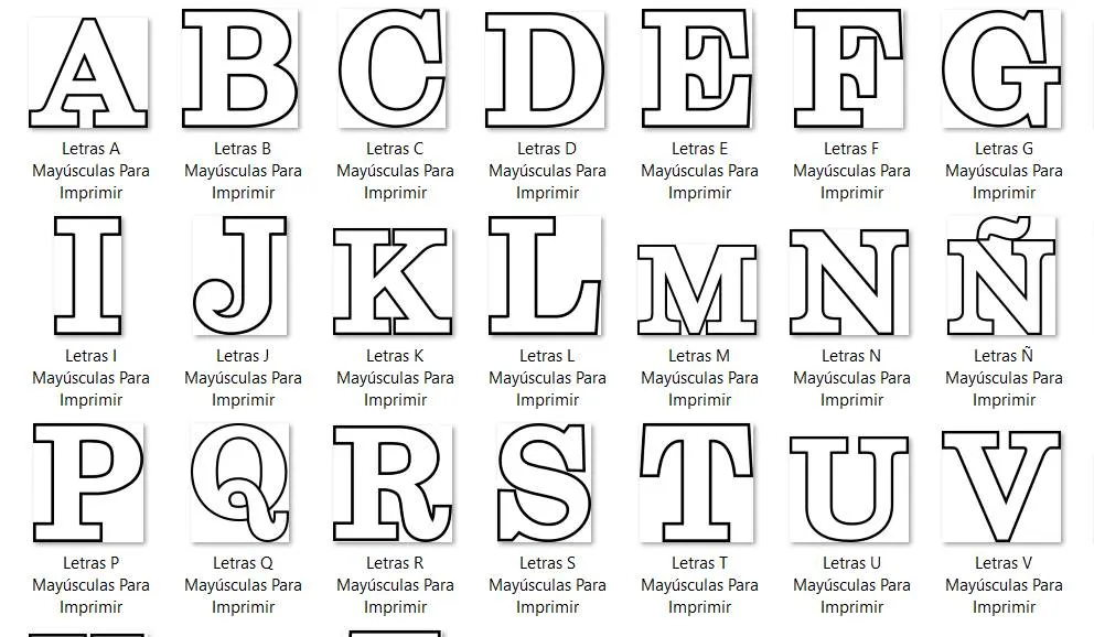 ᐅ Letras MAYÚSCULAS para Imprimir【Abecedario】 ᐅ Letras MAYÚSCULAS para Imprimir【Abecedario】