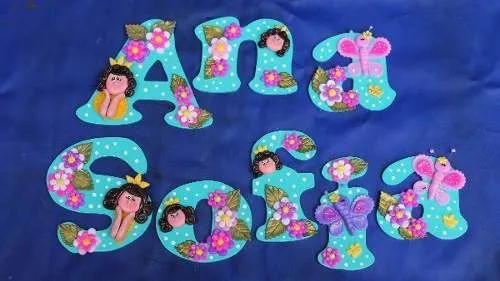 Letras en mdf decoradas con masa flexible infantil en Venezuela ... Letras en mdf decoradas con masa flexible infantil en Venezuela ...