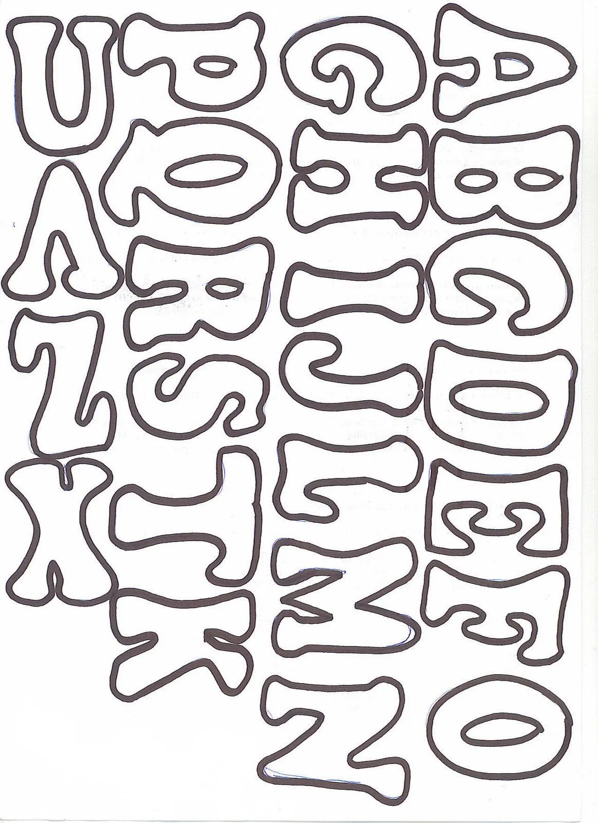 Moldes de tipos de letras - Imagui