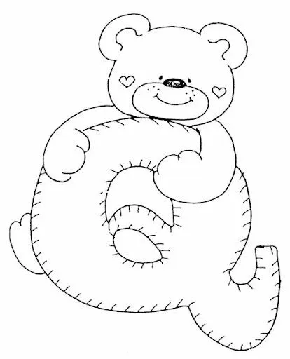 Letras con osos para colorear - Imagui