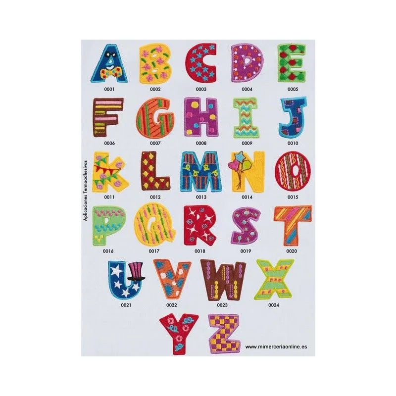 Letras para pegar en tela