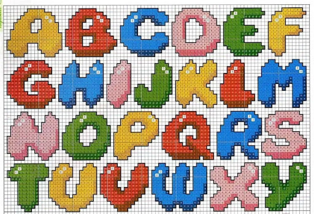 Letras en punto de cruz | Abecedario punto de cruz, Punto de cruz, Letras  de punto de cruz