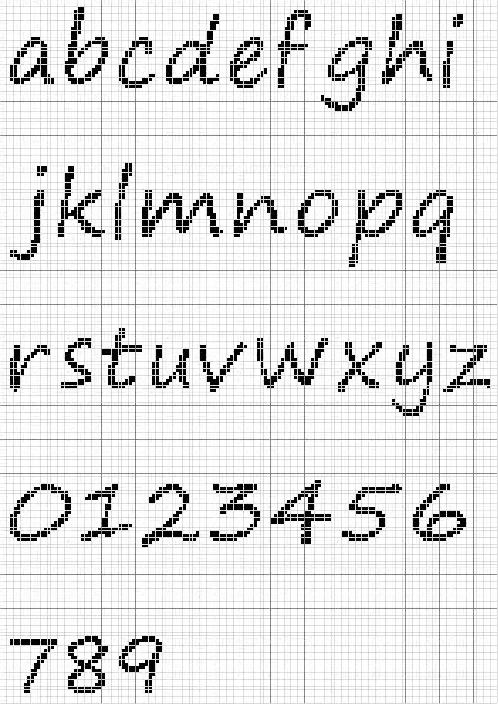 Letras punto de cruz pequeñas para bordar babis - Imagui