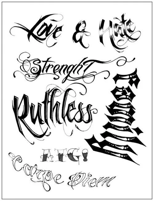 Letras para tatuajes: 60 fuentes 100% muy recomendadas! Letras para tatuajes: 60 fuentes 100% muy recomendadas!