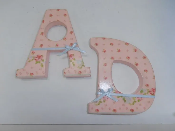 Letras en Trupan decoradas con la tecnica de Decoupage ... Letras en Trupan decoradas con la tecnica de Decoupage ...