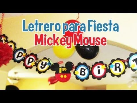 Letrero de Cumpleaños de Mickey Mouse - YouTube
