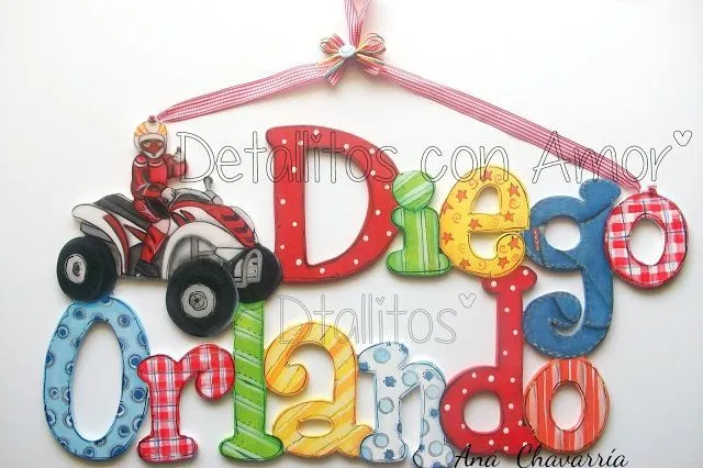 Letrero con nombre, elaborado en mdf y totalmente pintado a mano ... Letrero con nombre, elaborado en mdf y totalmente pintado a mano ...